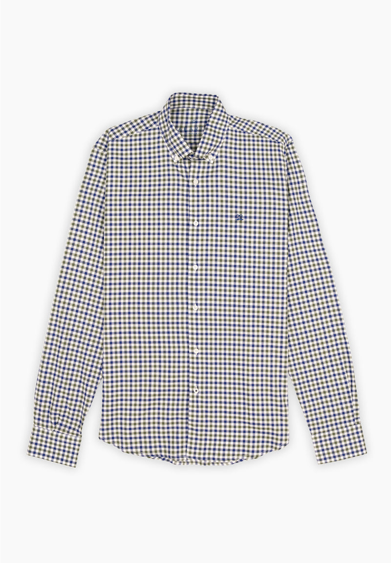 Camisa Manga Larga Cuadros Doble Verde Hierba