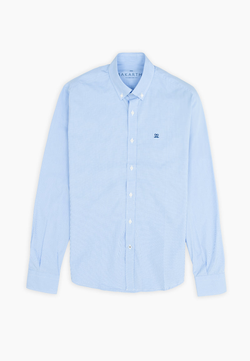 Camisa Regata Minicuadros Azul niebla