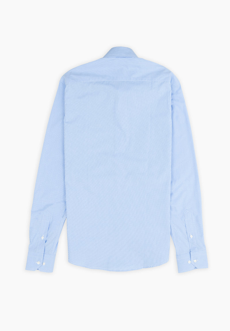 Camisa Regata Minicuadros Azul niebla