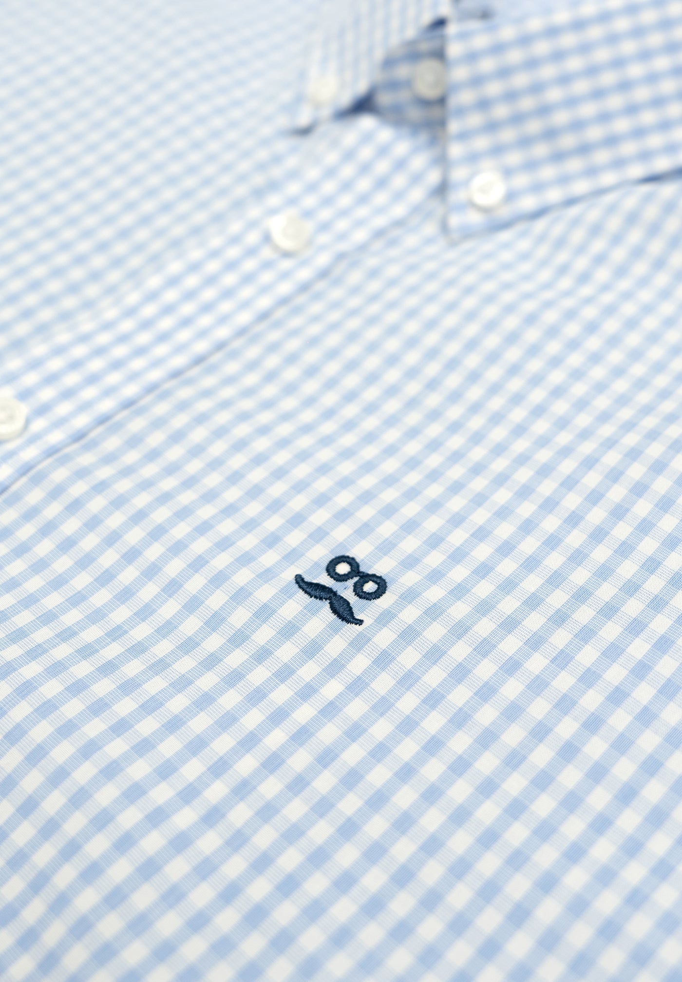 Blue Fog Gingham Tank Top