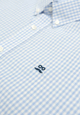 Blue Fog Gingham Tank Top