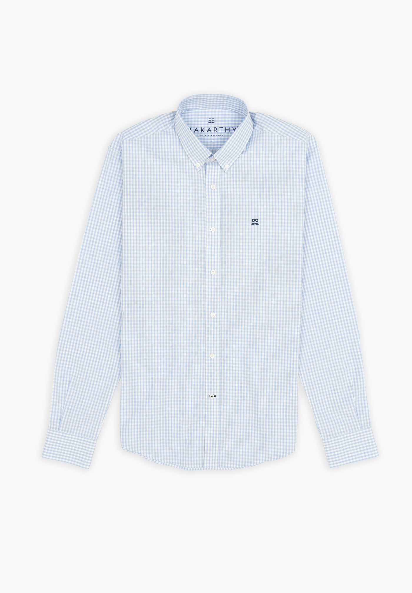 Blue Fog Gingham Tank Top
