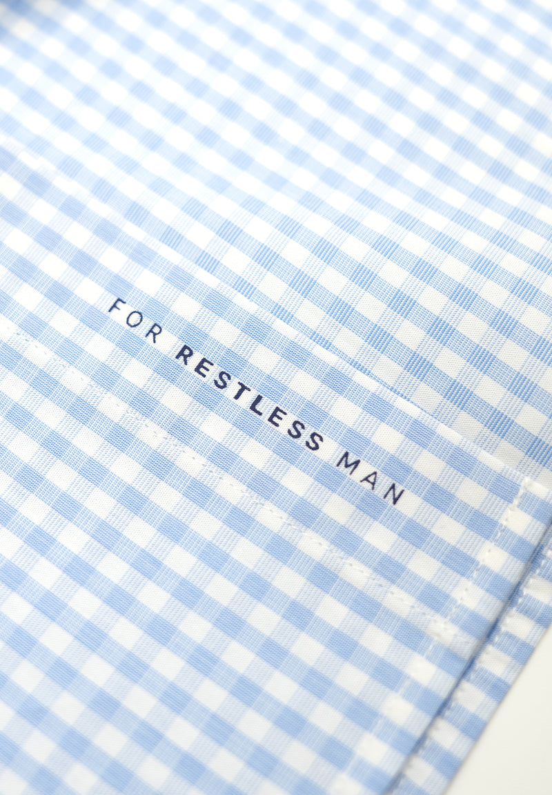 Camisa Regata Vichy Azul niebla