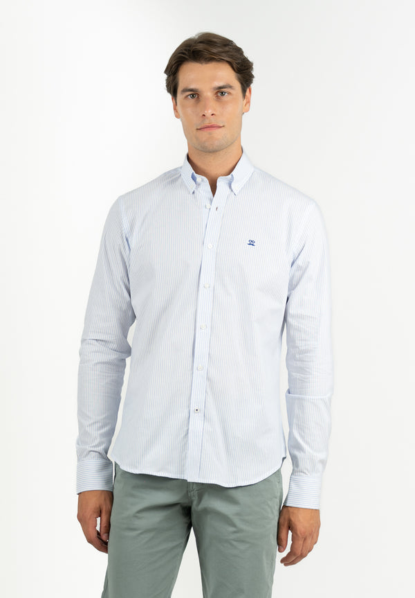 Camisa Regata Rayas Azul Niebla