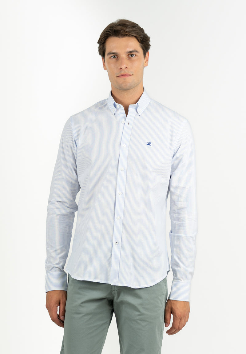 Camisa Regata Rayas Azul Niebla