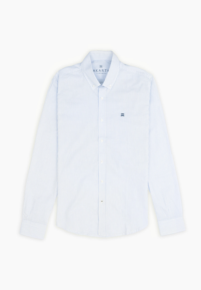 Camisa Regata Rayas Azul Niebla