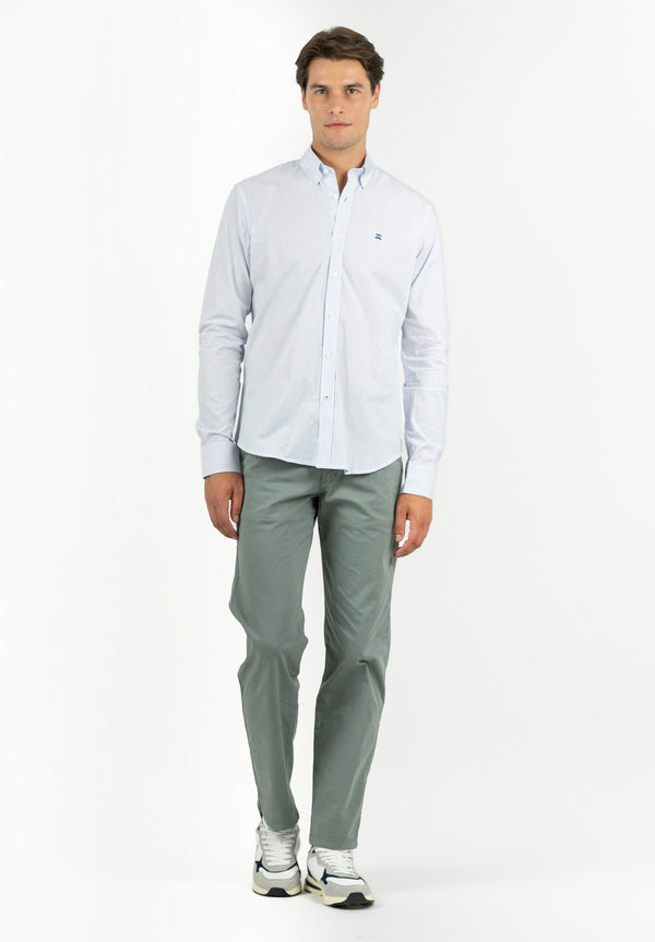 Camisa Regata Rayas Azul Niebla