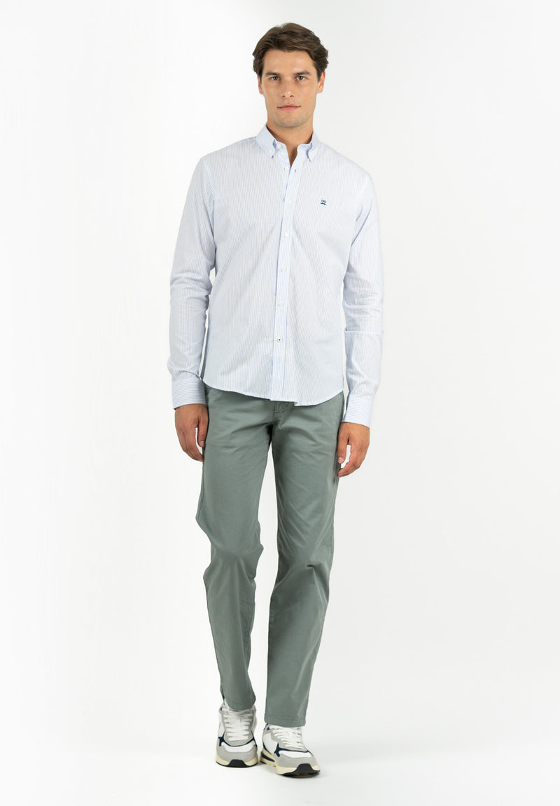Camisa Regata Rayas Azul Niebla