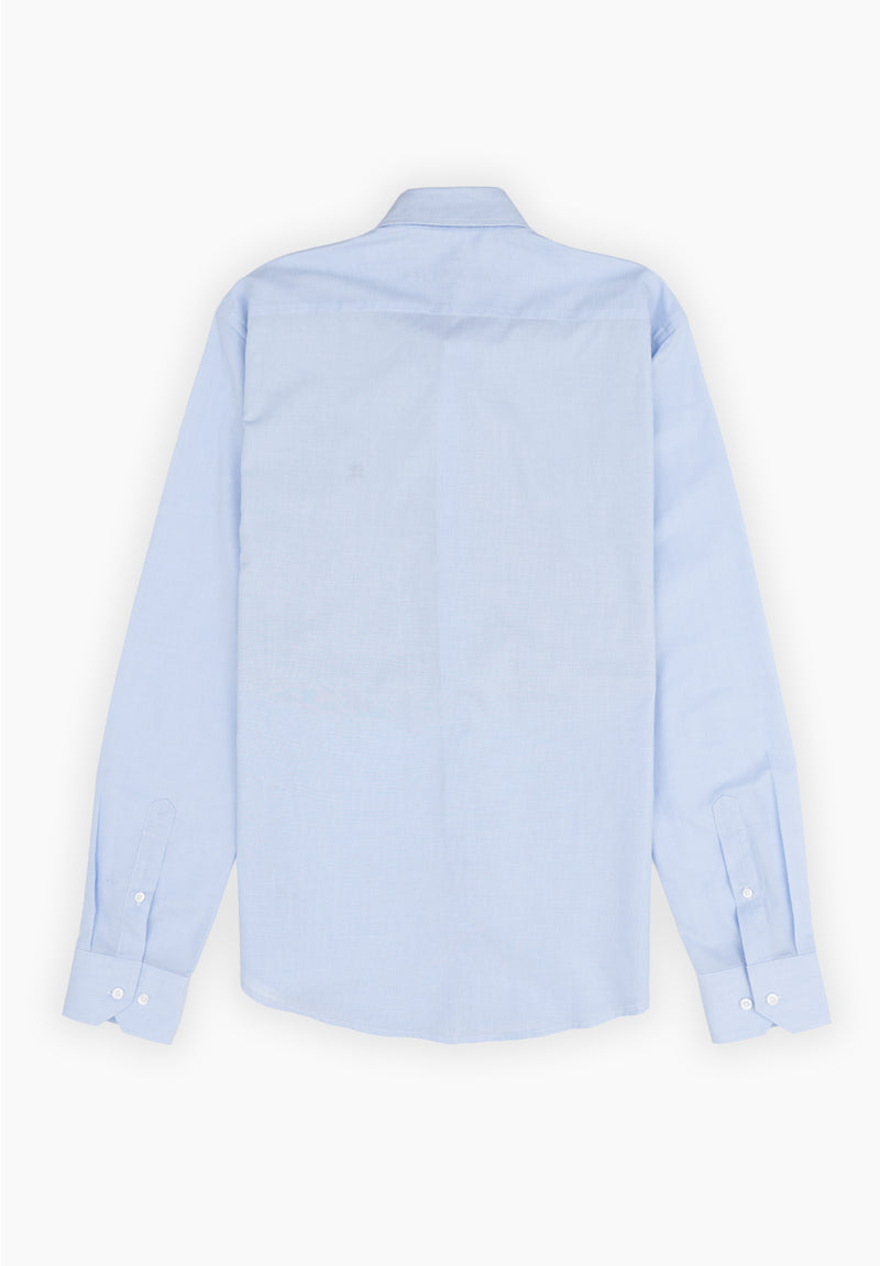 Camisa Manga Larga Lisa College Azul Niebla