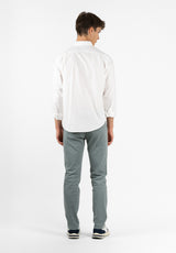 Camisa Pin Point Botón Blanco