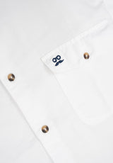 Camisa Pin Point Botón Blanco