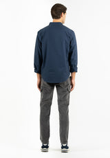 Camisa Pin Point Botón Marino