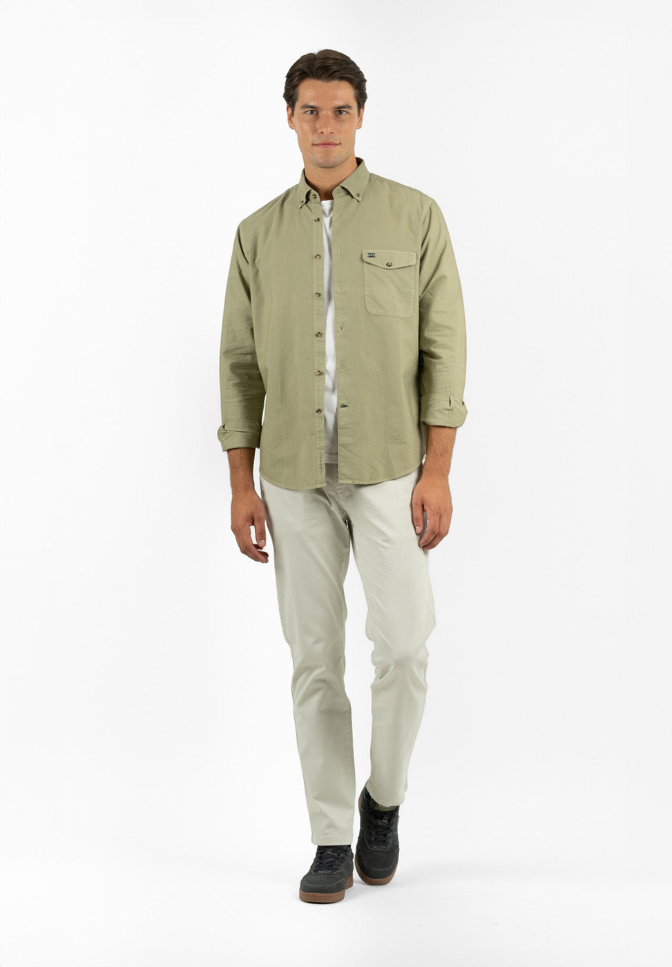 Pin Point Button Down Shirt Khaki