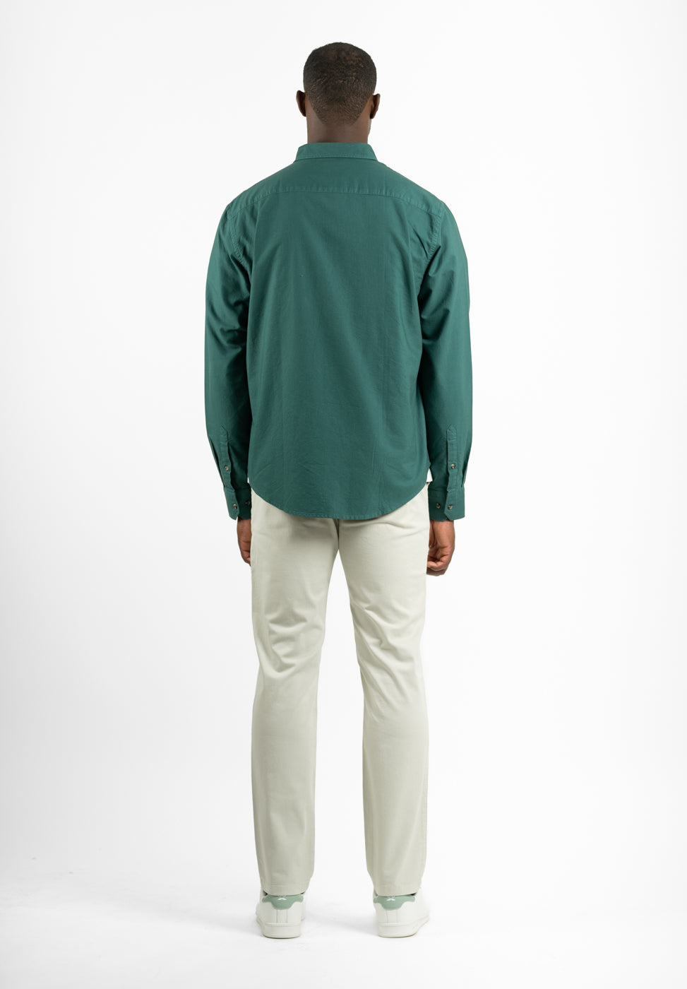 Grass Green Pin Point Button-Down Shirt