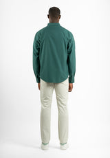 Camisa Pin Point Botón Verde Hierba