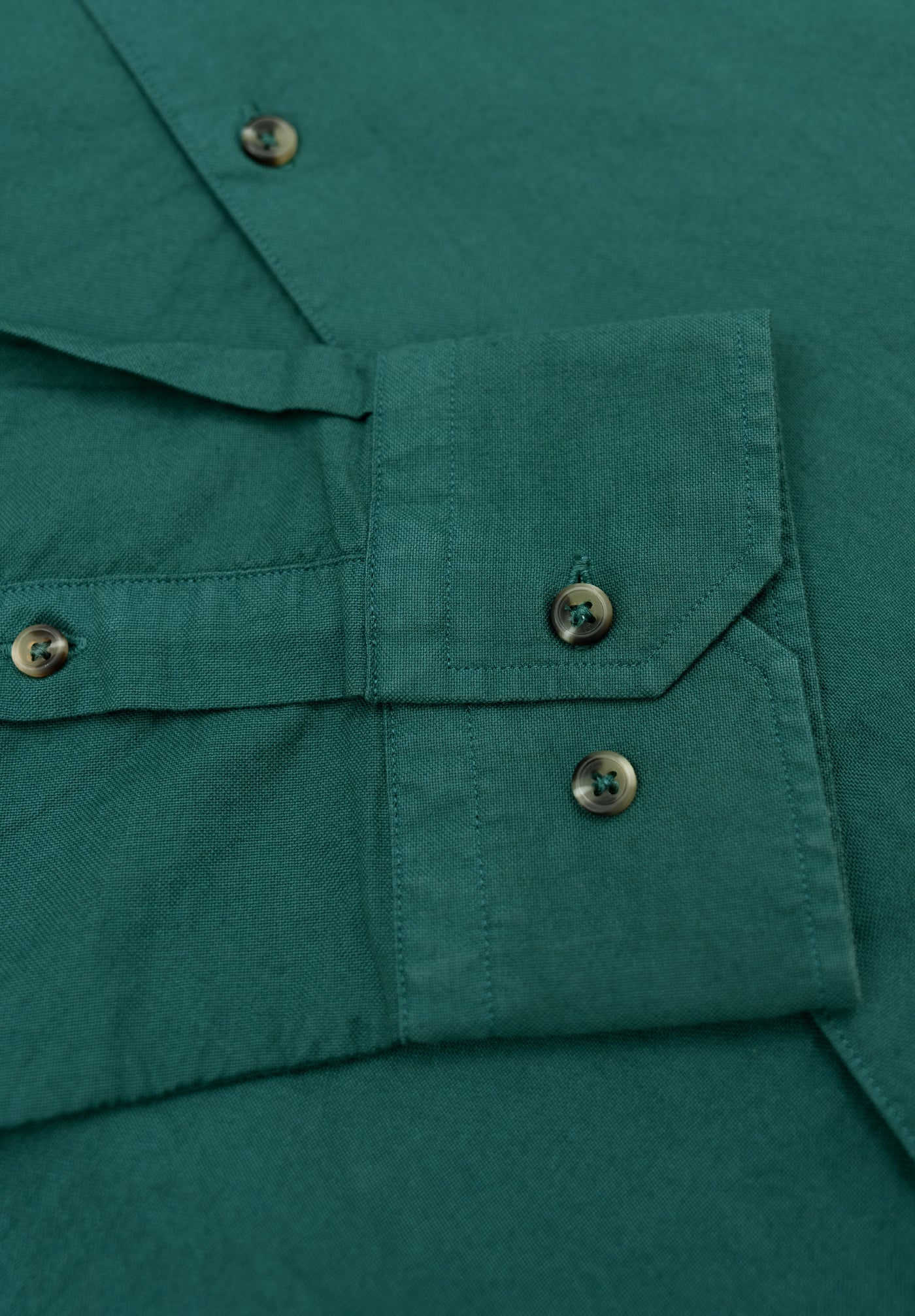 Grass Green Pin Point Button-Down Shirt