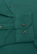 Grass Green Pin Point Button-Down Shirt