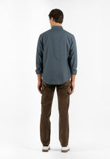 Camisa Pin Point Botón Gris