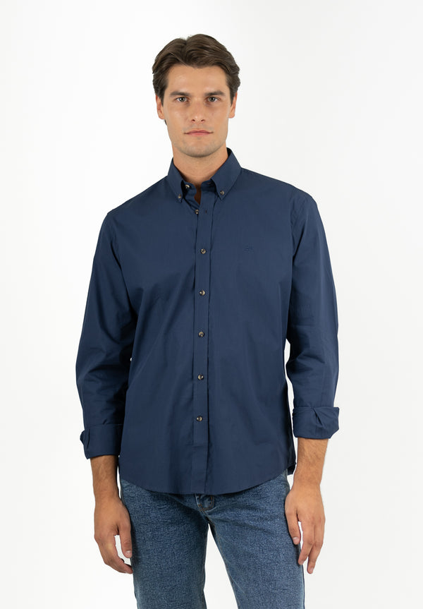 Camisa Lisa Poplin Marino