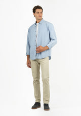 Camisa Lisa Poplin Añil