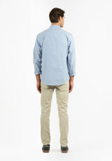 Camisa Lisa Poplin Añil