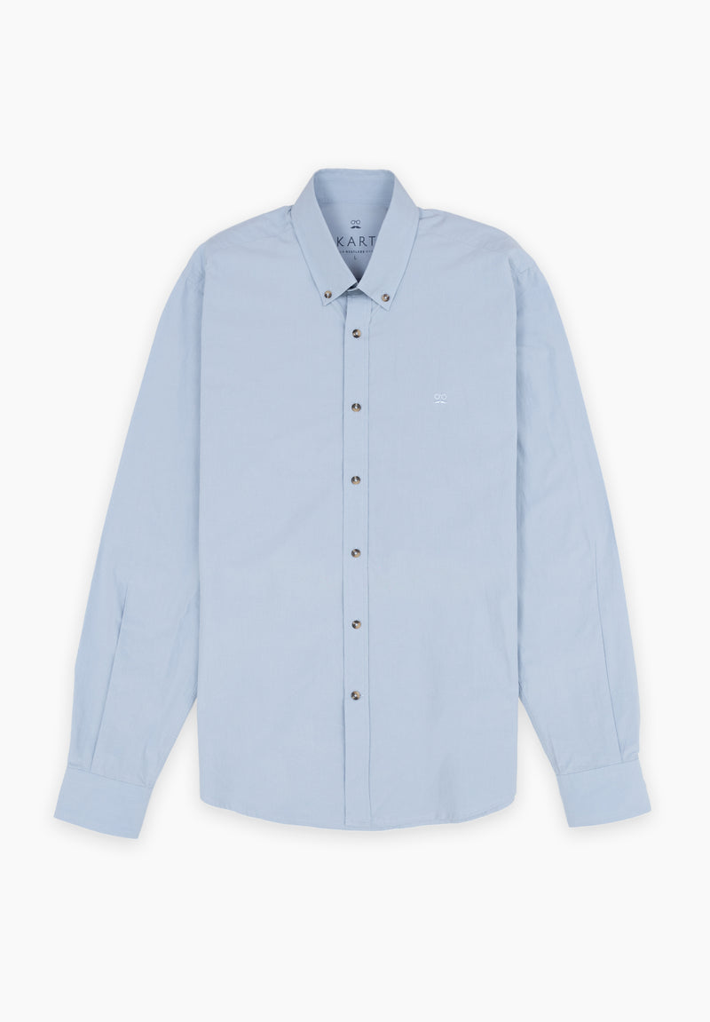 Camisa Lisa Poplin Añil