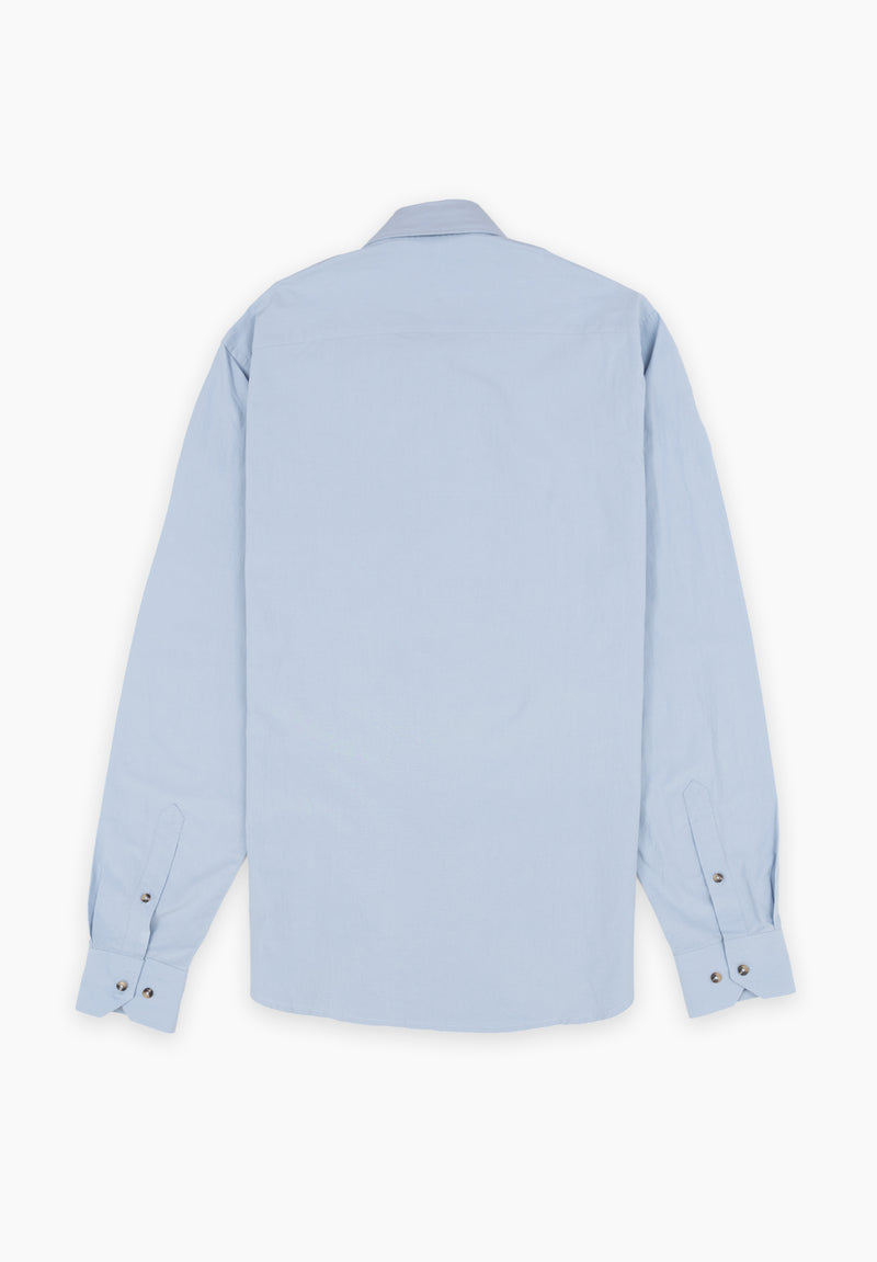 Camisa Lisa Poplin Añil