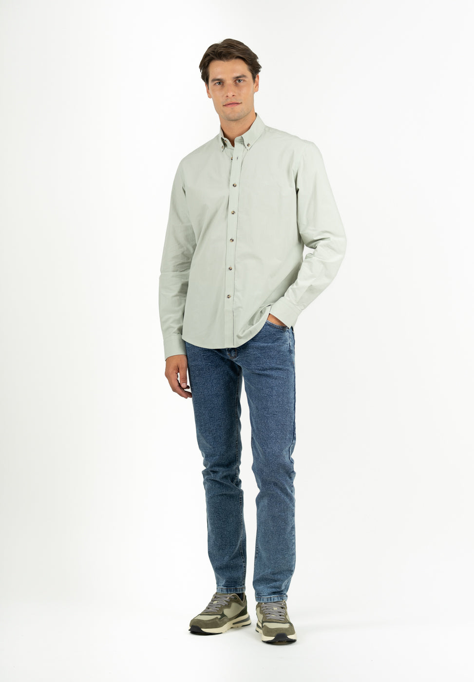 Solid Poplin Sage Shirt