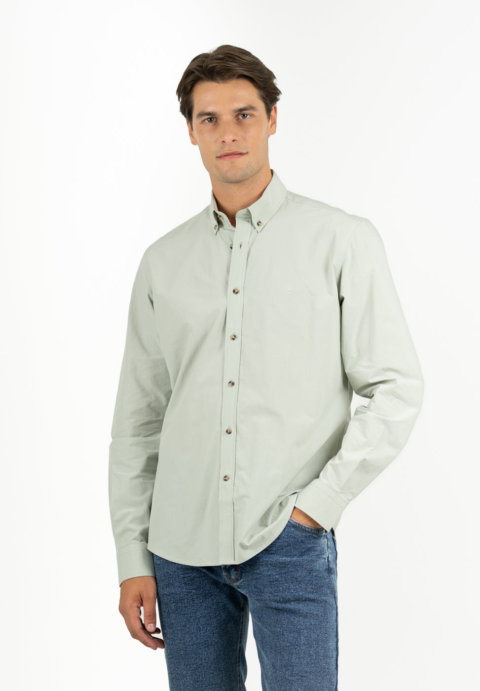 Solid Poplin Sage Shirt