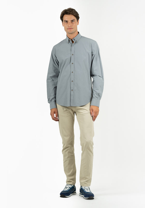 Camisa Lisa Poplin Carbón