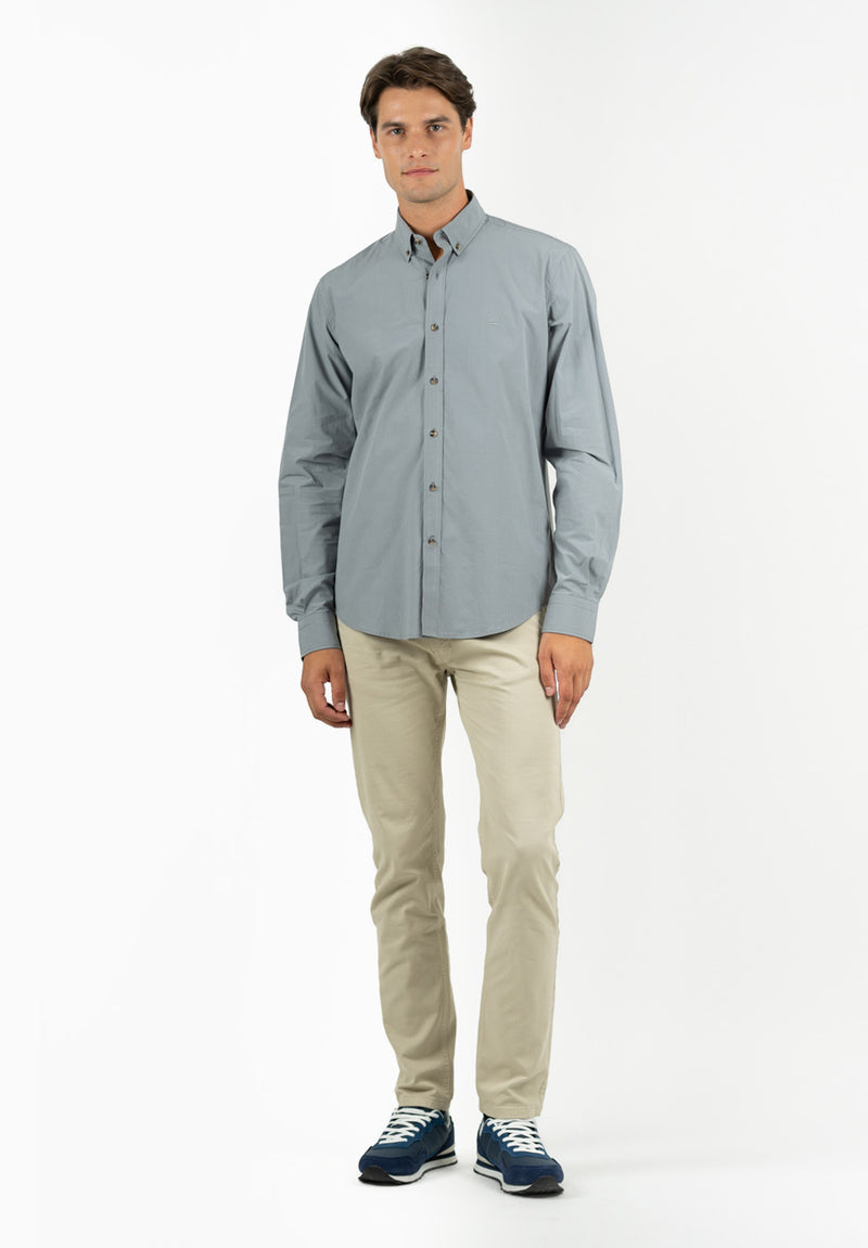 Camisa Lisa Poplin Carbón