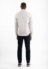 Beige Oxford Plaid Shirt