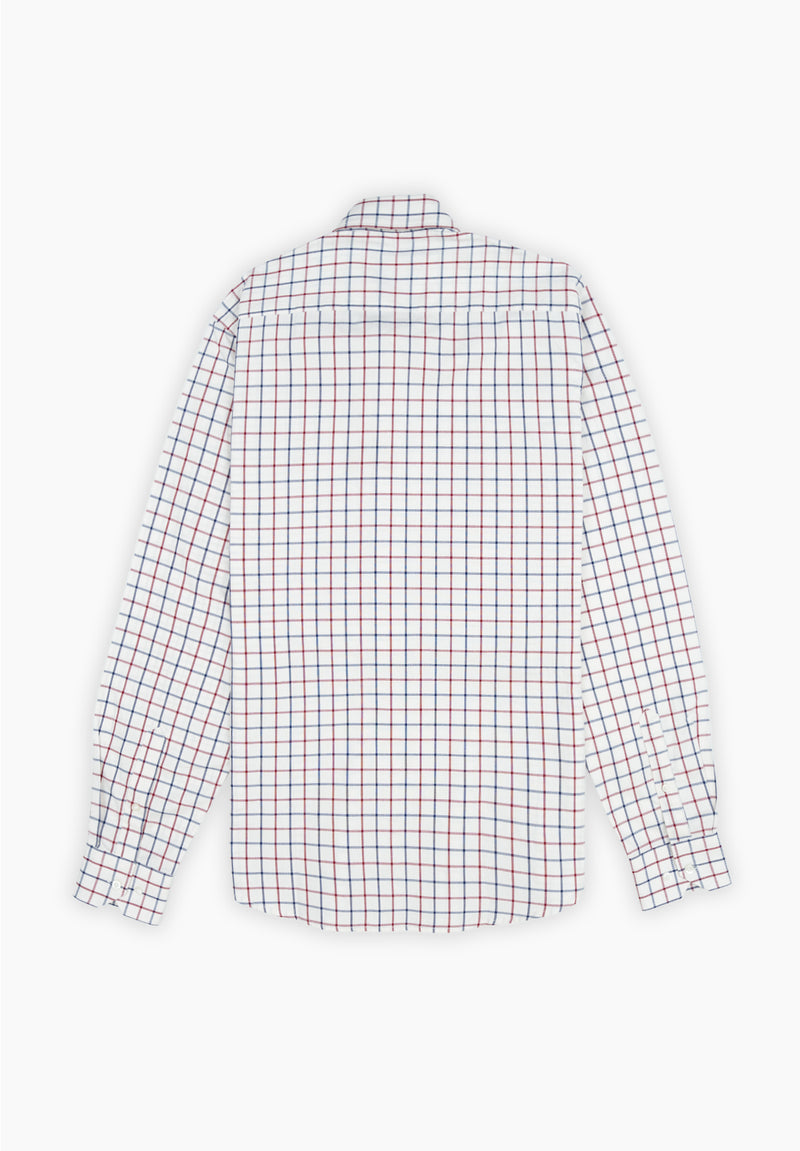 Camisa Manga Larga Cuadros Oxford Beige