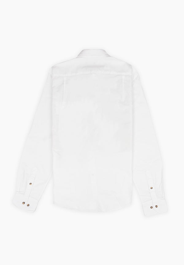 Camisa Manga Larga Pin Point Italiano Blanco