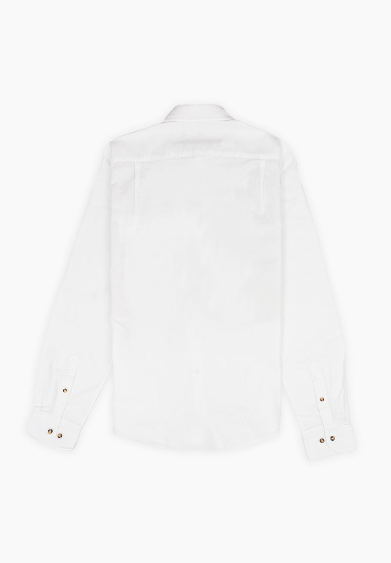 Camisa Manga Larga Pin Point Italiano Blanco