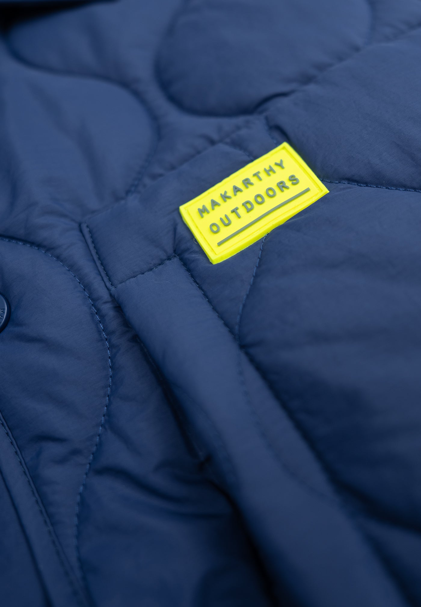 Navy Quilted Cable Knit Parka