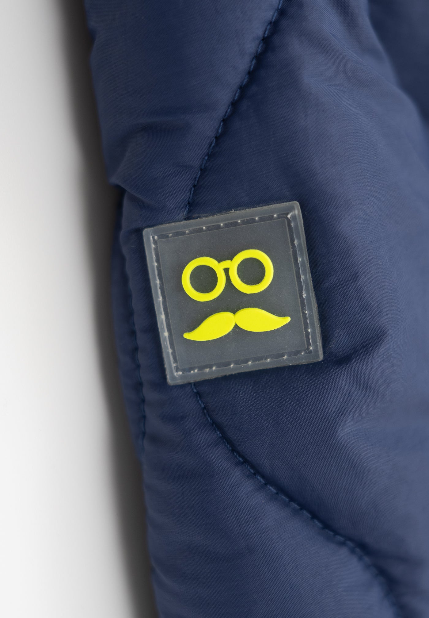Navy Quilted Cable Knit Parka