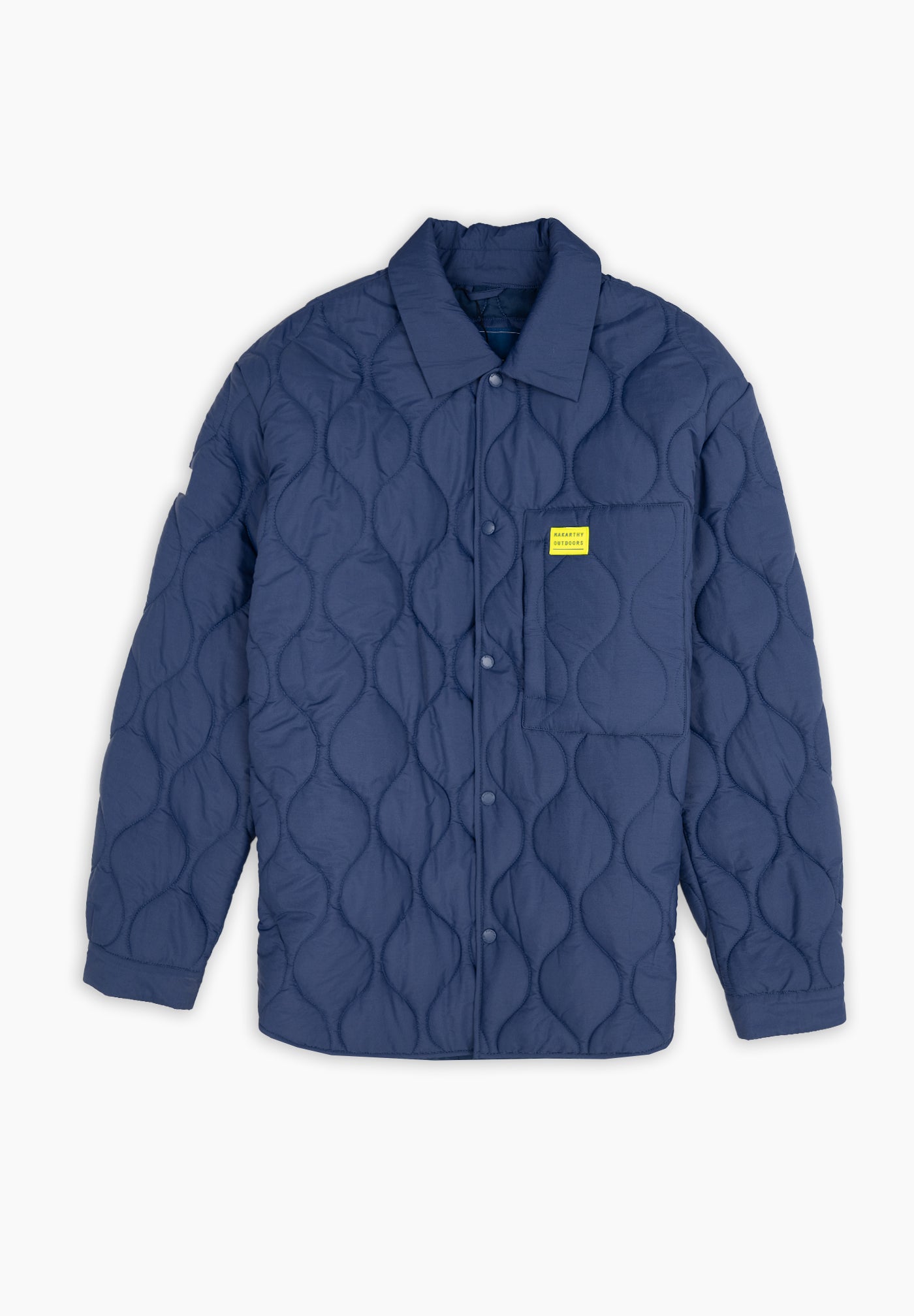 Navy Quilted Cable Knit Parka