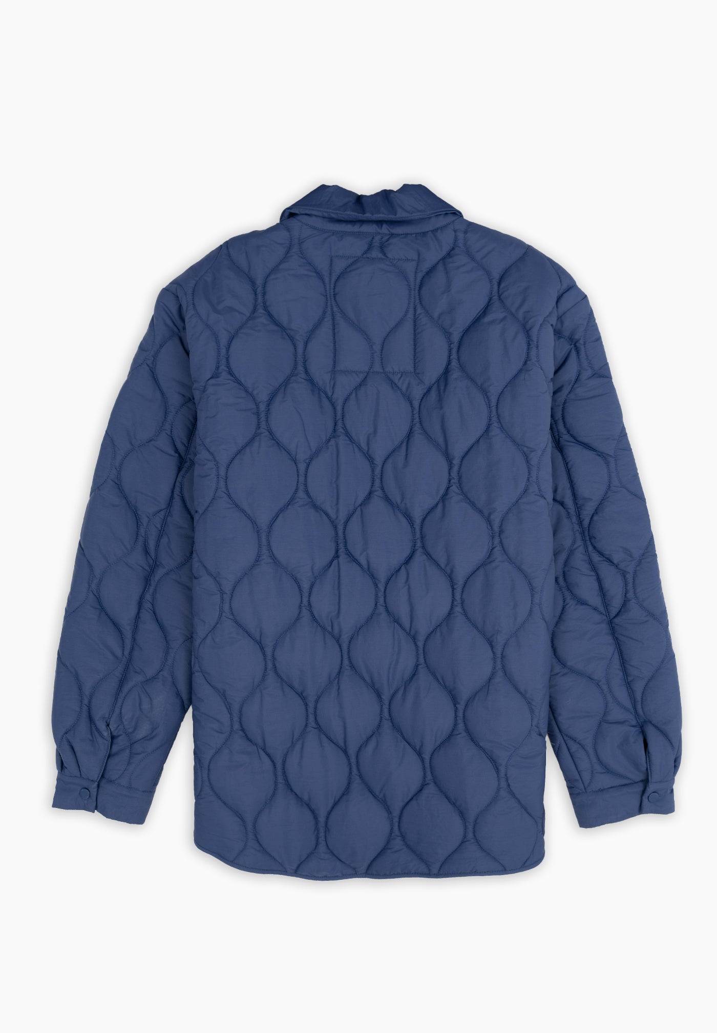 Navy Quilted Cable Knit Parka