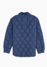 Navy Quilted Cable Knit Parka