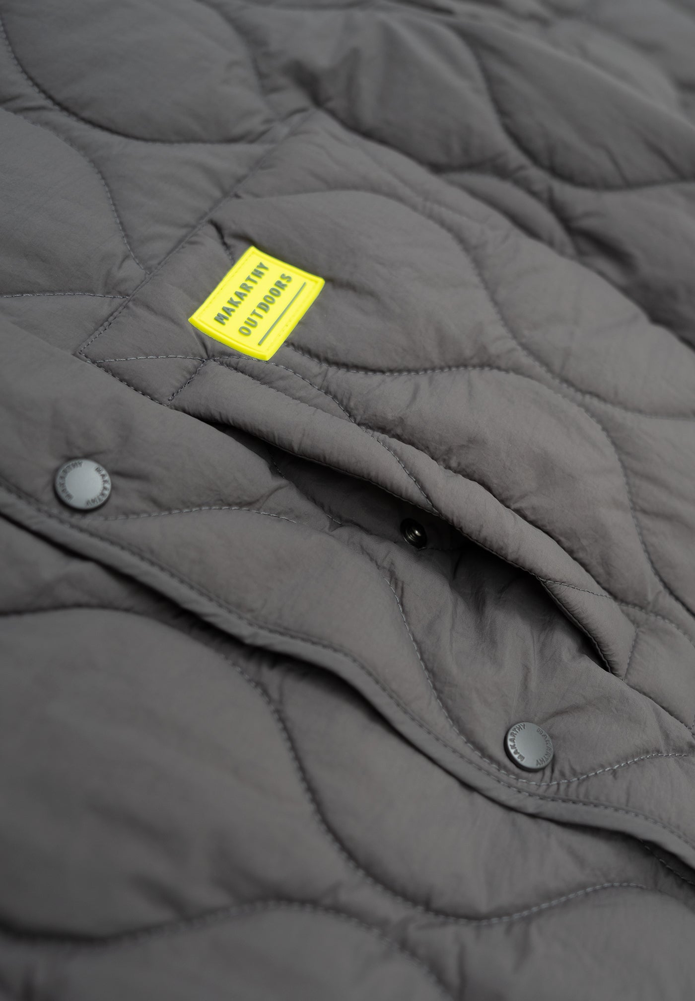 Charcoal Quilted Parka with Cables