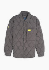 Charcoal Quilted Parka with Cables