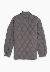 Charcoal Quilted Parka with Cables