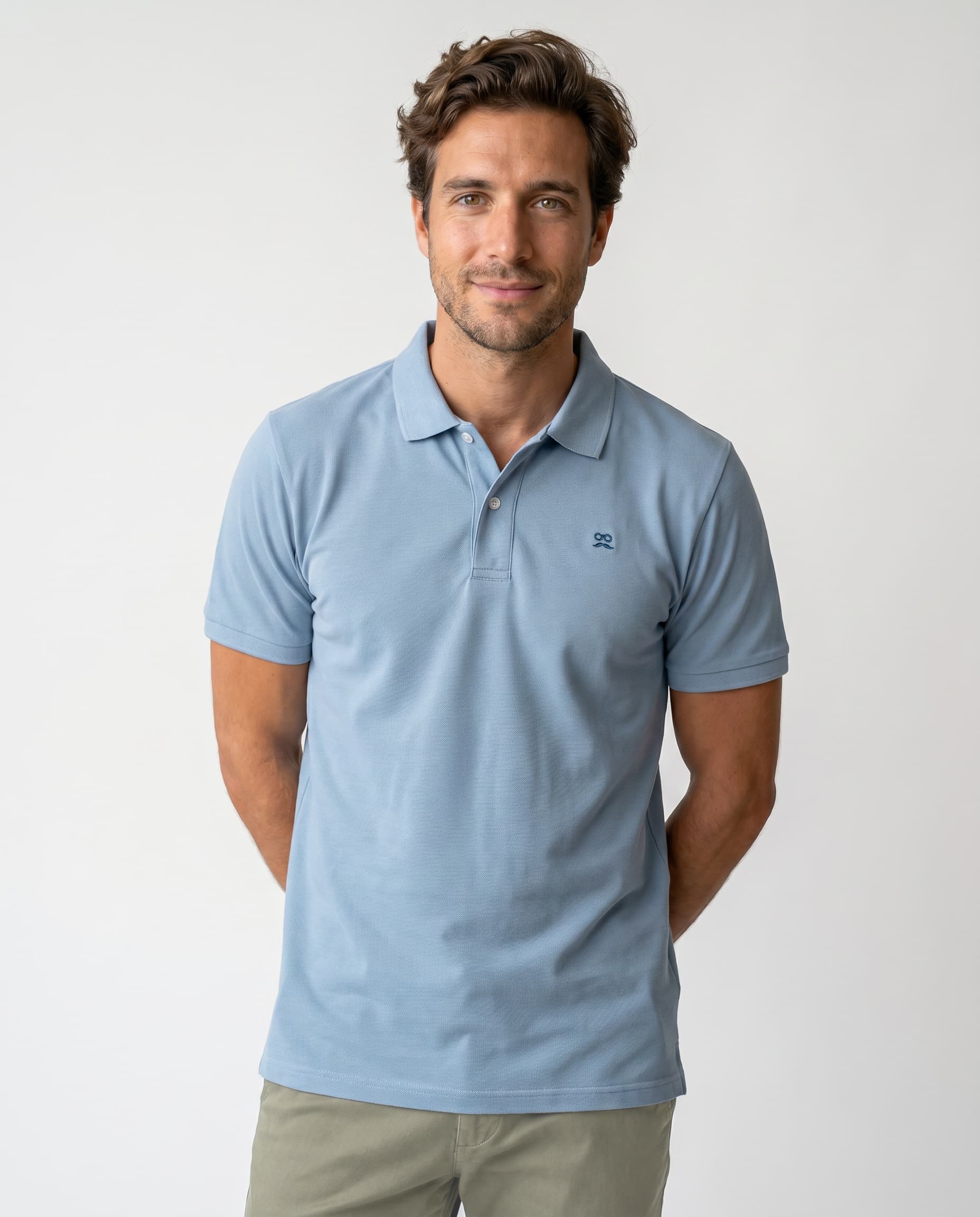 Restless Soft Mist Blue Short Sleeve Classic Polo