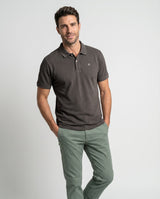 Men's Classic Short Sleeve Polo Shirt Restless Soft Charcoal