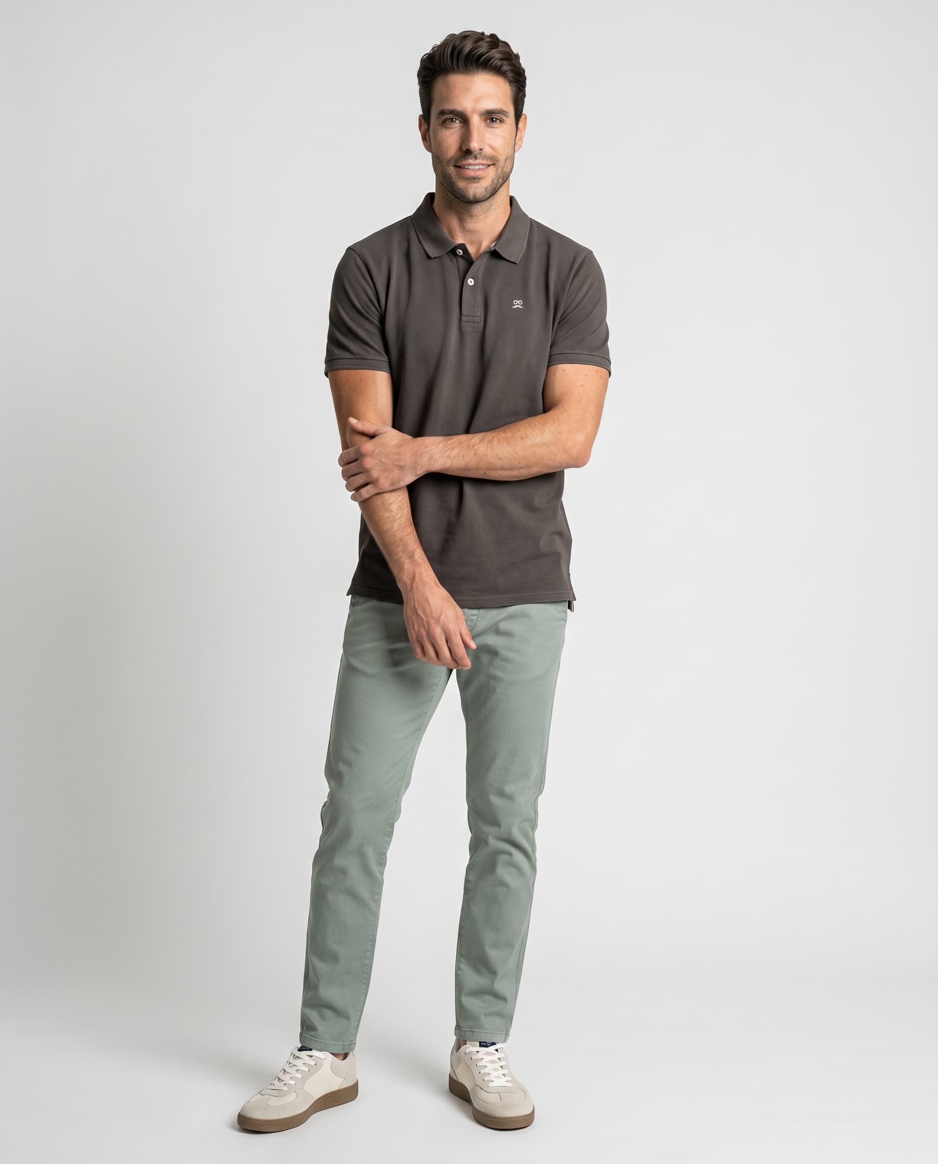 Men's Classic Short Sleeve Polo Shirt Restless Soft Charcoal