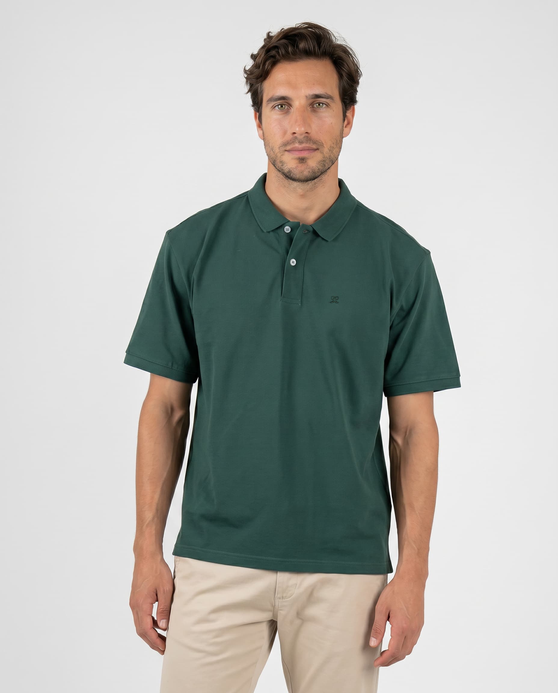 Polo Clásico Manga Corta Oversize Verde Hierba