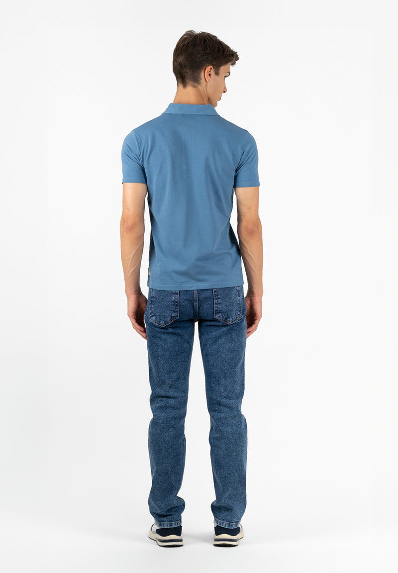 Polo Delavado Sarga Indigo