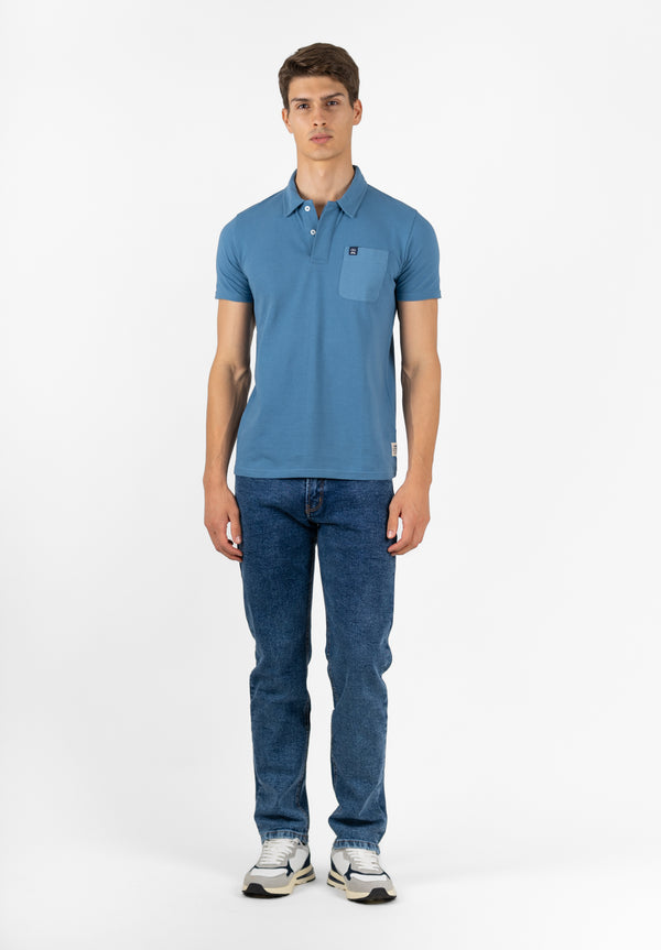 Polo Delavado Sarga Indigo