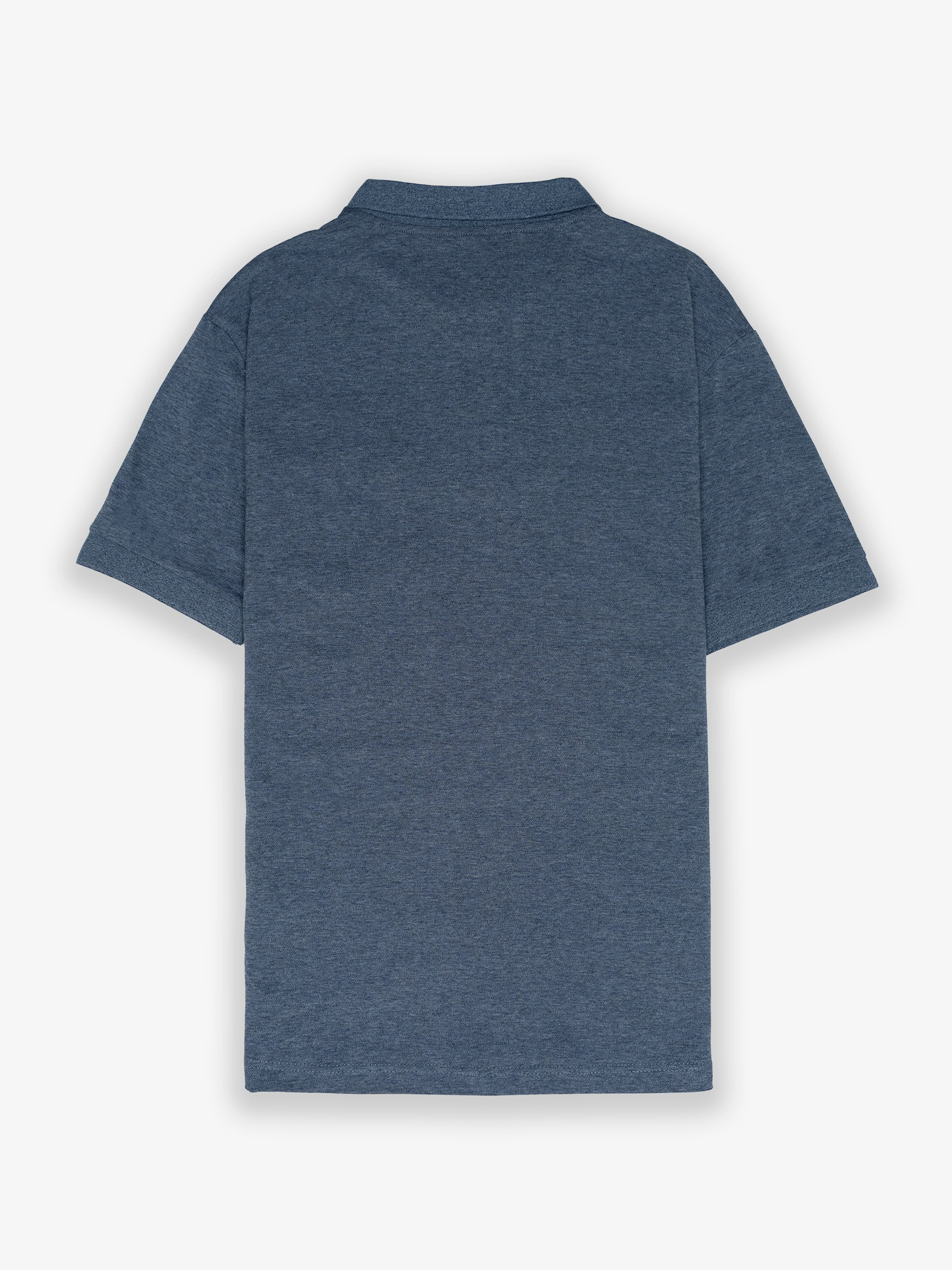 Polo Clásico Manga Corta Flamé Azul Niebla